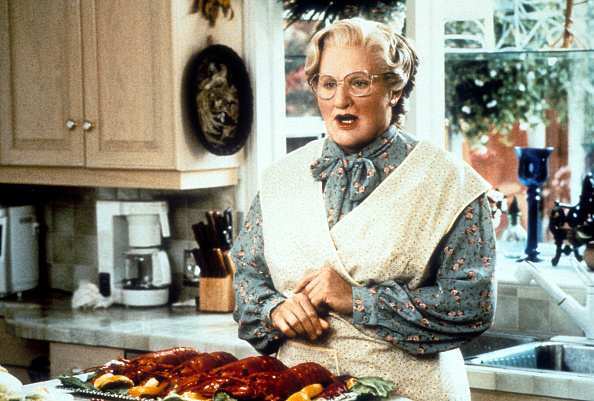 Robin Williams como la señora Doubtfire en la cinta
