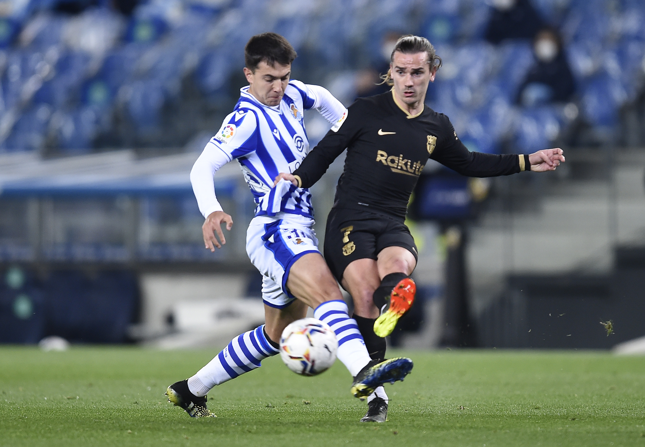 Griezmann abrió la ruta de la goleada del Barcelona ante la Real Sociedad. Foto: Getty Images