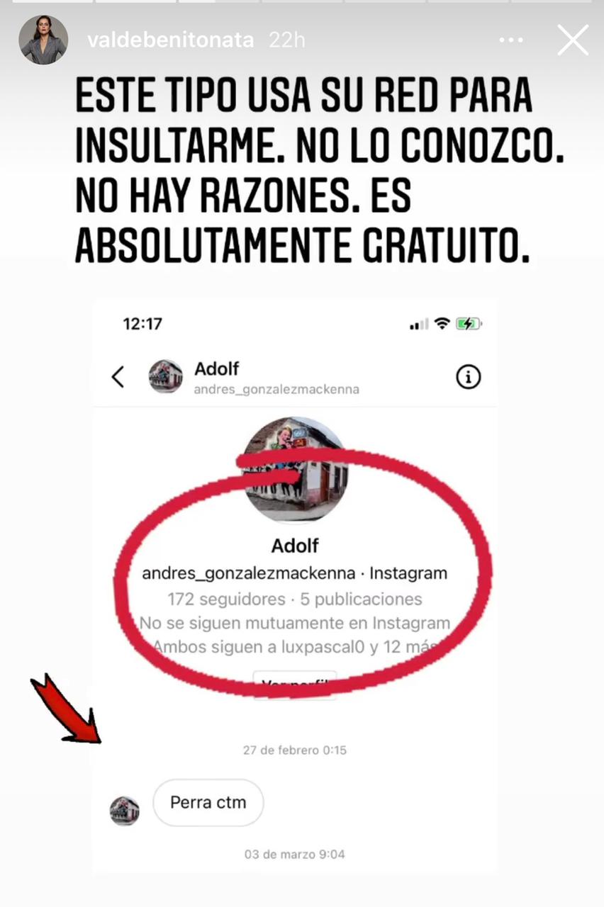 Natalia Valdebenito funa a usuario en Instagram (1)