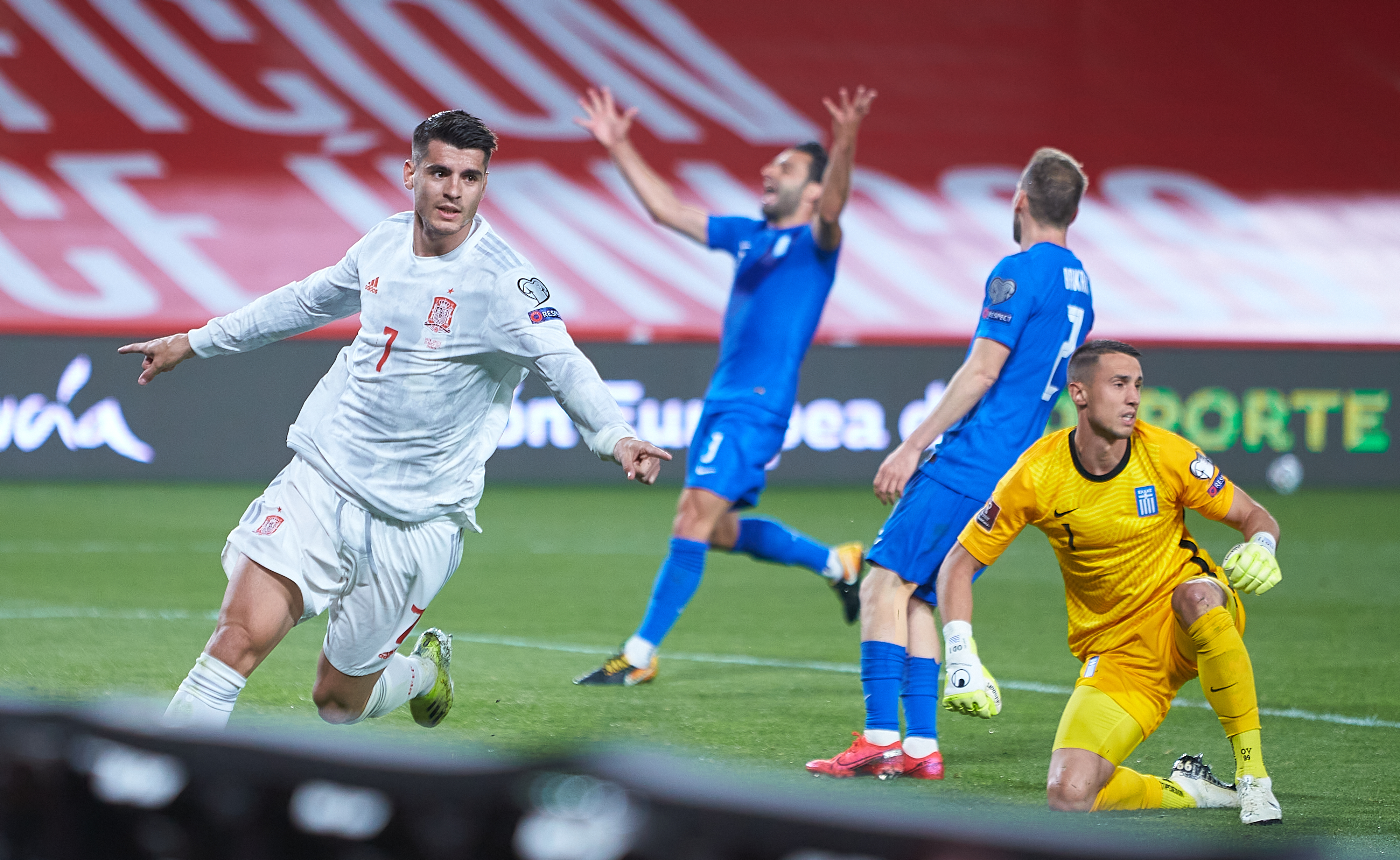 Álvaro Morata fue el autor del gol de España en la igualdad ante Grecia. (Foto: Getty)