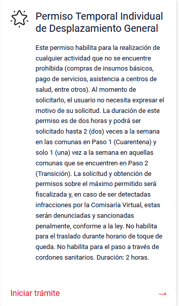 Permiso Temporal de Desplazamiento General