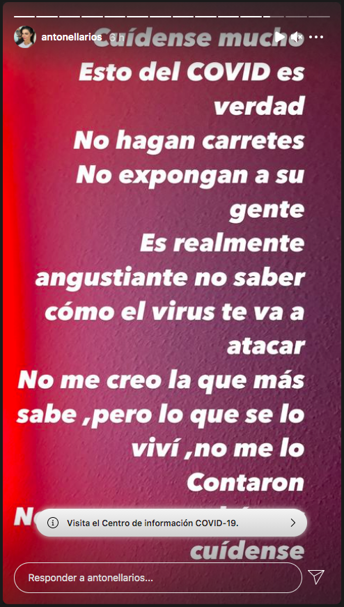 La historia con el llamado de Antonella Ríos, tras su segundo contagio con coronavirus.