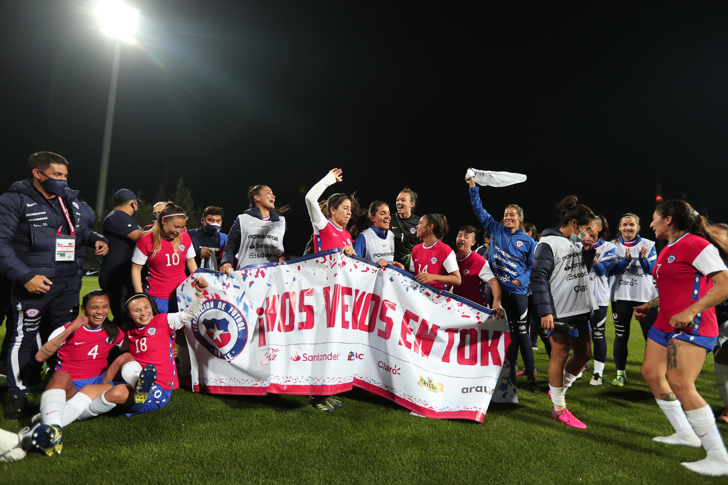 Los festejos de la Roja femenina tras clasificar a los Juegos Olímpicos de Tokio.