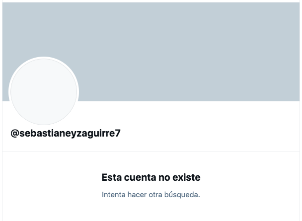 La cuenta de Twitter desactivada de Sebastián Eyzaguirre.