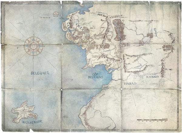 Uno de los mapas compartidos por Amazon Prime Video en Twitter, para posicionar el alcance que tendrá la serie inspirada por la saga “El Señor de los Anillos”.