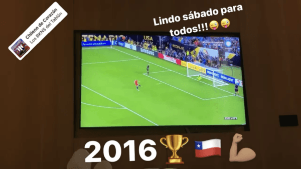 El gol del Gato Silva que subió Vidal a redes sociales. Foto: Instagram