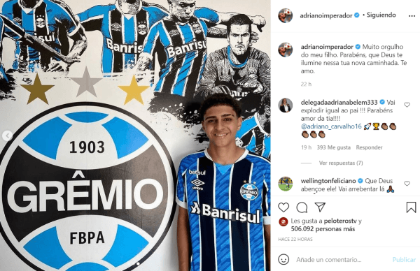 Publicación de Adriano para su hijo