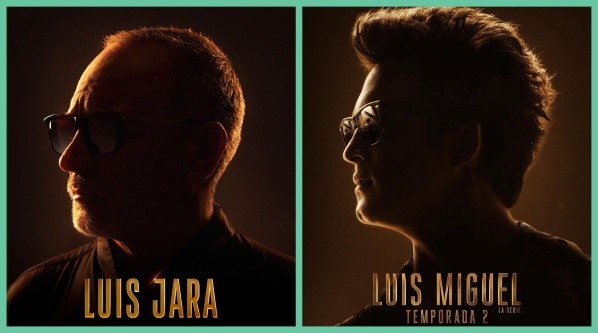 El comparativo entre la publicación de Luis Jara y uno de los afiches de la segunda temporada de 
   Luis Miguel, la serie.