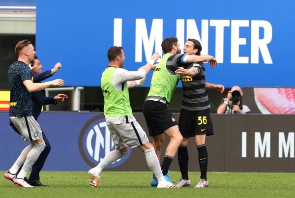 El festejo del gol de Inter - Getty