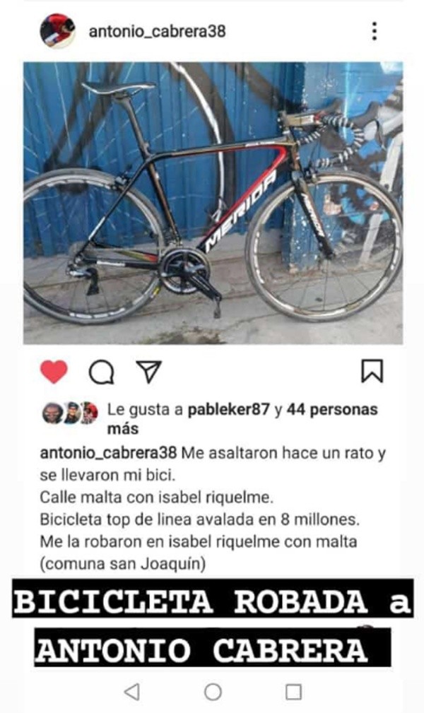 Bicicleta de Antonio Cabrera, oro en Lima 2019
