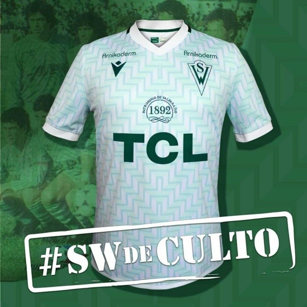 La nueva camiseta de Wanderers será estrenada este lunes ante la U en el campeonato nacional. Foto: Gentileza Wanderers