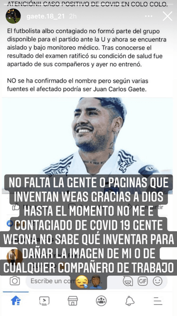 El fuerte mensaje de Juan Carlos Gaete contra los que aseguran que está contagiado de coronavirus.