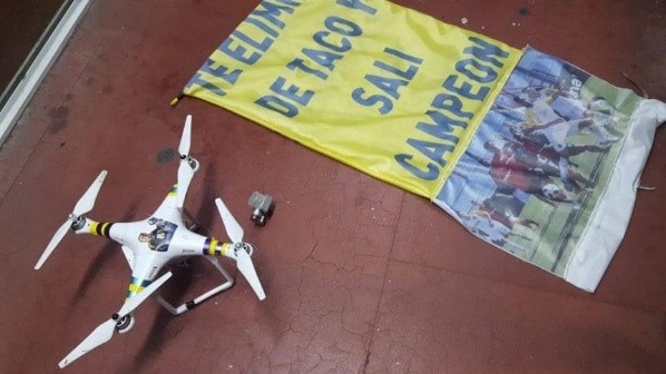 El drone fue recuperado (Foto: TyC Sports)