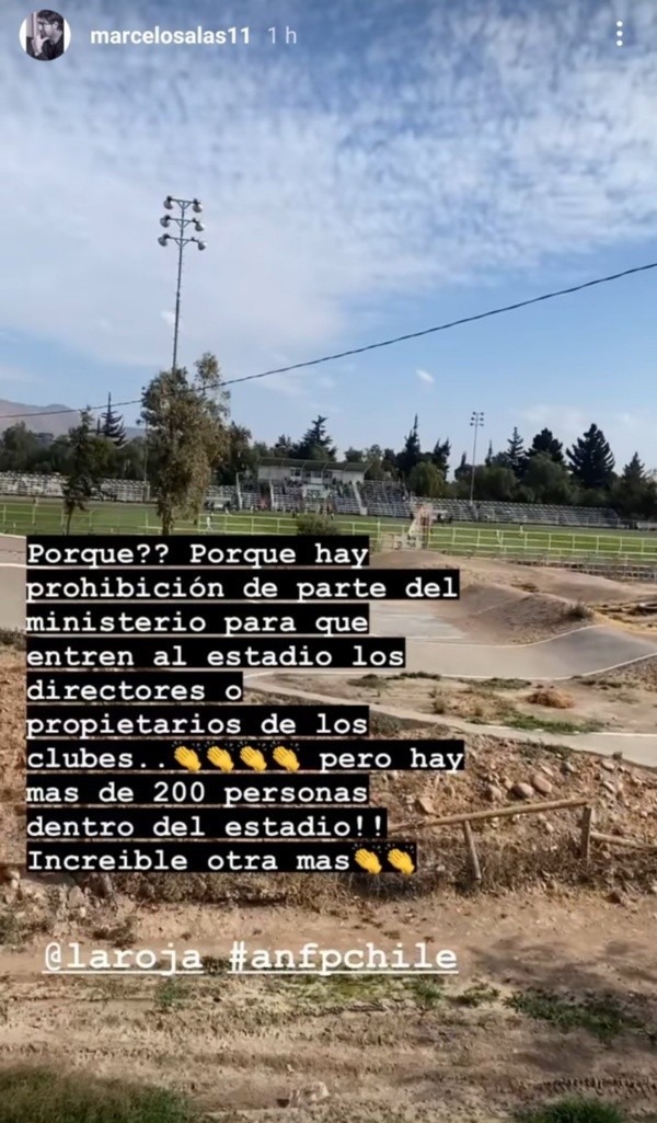 Marcelo Salas mirando a Deportes Temuco desde una pared. Foto: Instagram