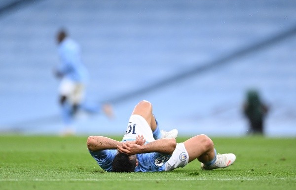 Sergio Agüero se farreó la celebración del título con el Manchester City. Foto: Getty Images