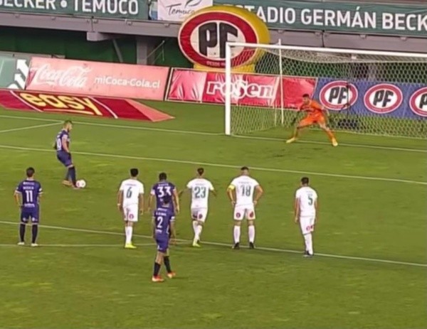 El penal que picó Bryan Taiva a Deportes Temuco (Pantallazo)