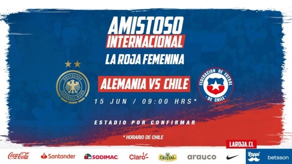 El anuncio del amistoso de la Selección Chilena Femenina ante Alemania: (Foto: @LaRoja)