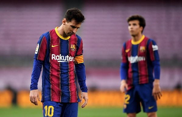 Messi se lamenta tras la derrota (Getty)