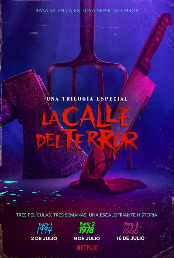 El afiche oficial para la adaptación de 
   La Calle del Terror, de Netflix.