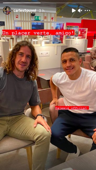 Puyol compartió su reencuentro con Alexis por redes sociales. (FOTO: @carles5puyol)