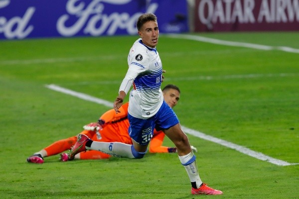Diego Valencia celebra su gol ante Atlético Nacional. Foto: Agencia Uno