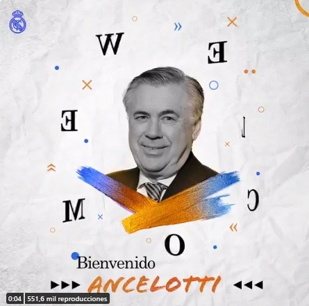 Real Madrid le da una nueva bienvenida al técnico Carlo Ancelotti.