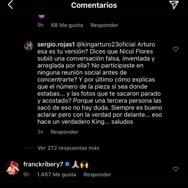 La respuesta de Sergio Rojas ante los dichos de Arturo Vidal.