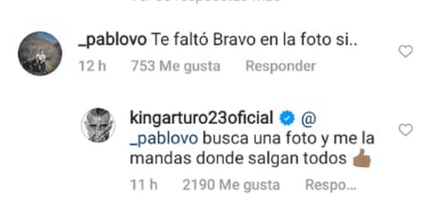 Captura Instagram Arturo Vidal.         Captura Instagram Arturo Vidal.