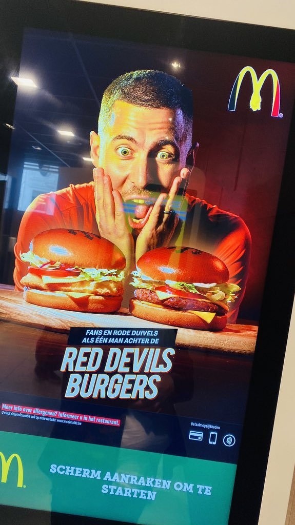 La publicidad de hamburguesas que protagoniza Eden Hazard.
