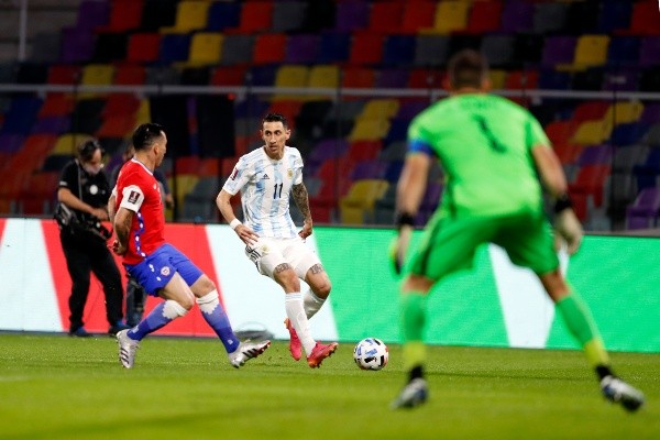 Di María en el empate de Argentina contra Chile.