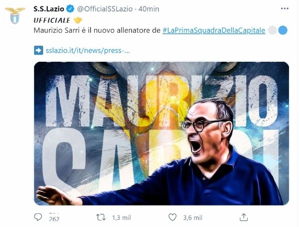 El anuncio de Sarri en Lazio