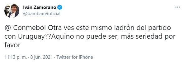 Iván Zamorano sin pelos en la lengua contra Eber Aquino.