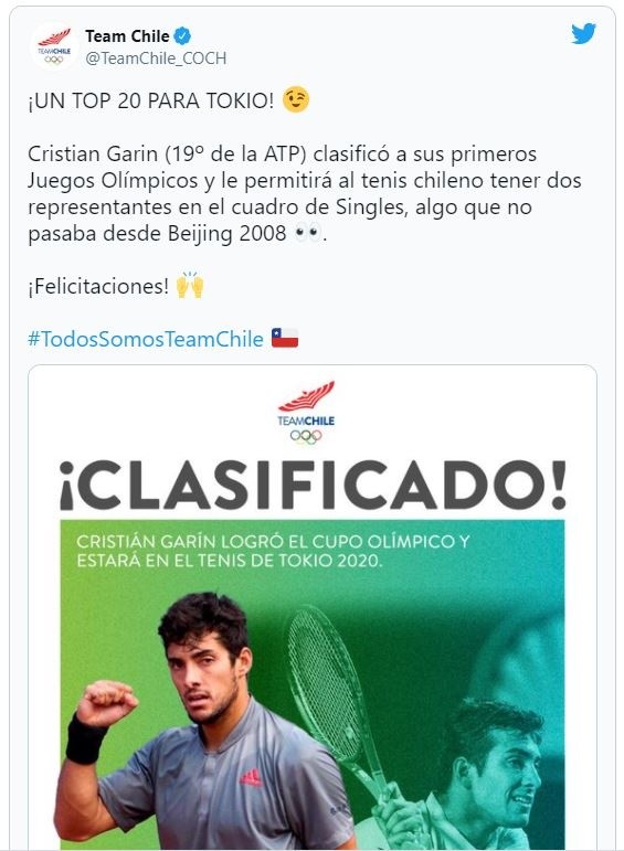 Cristian Garin jugará sus primeros JJOO