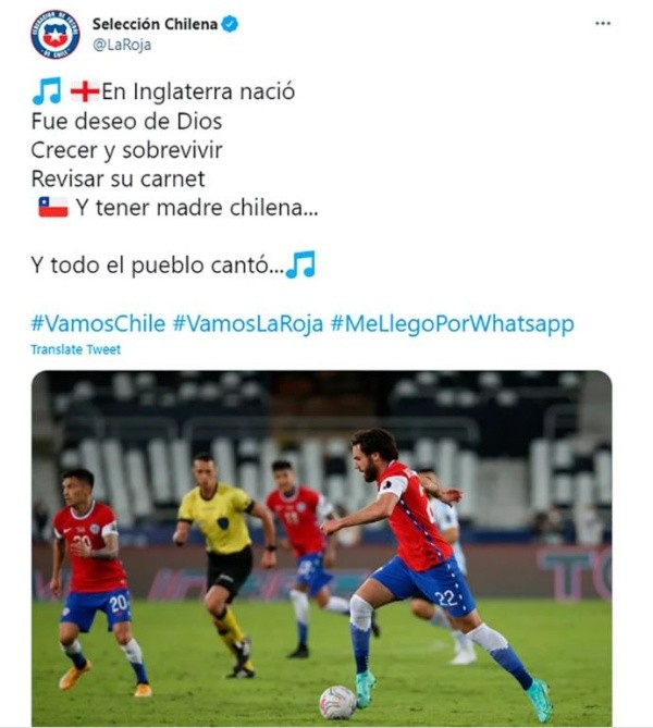 El tuit de la selección chilena que generó polémica