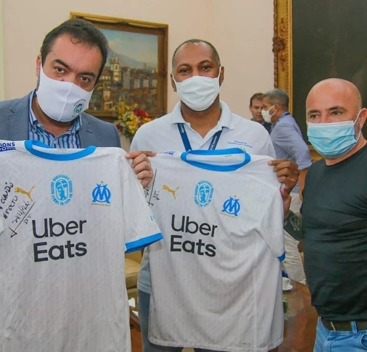 Sampaoli con autoridades brasileñas (Instagram)