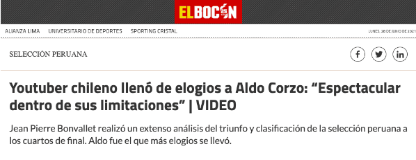 Así destacó El Bocón a Jean Pierre Bonvallet