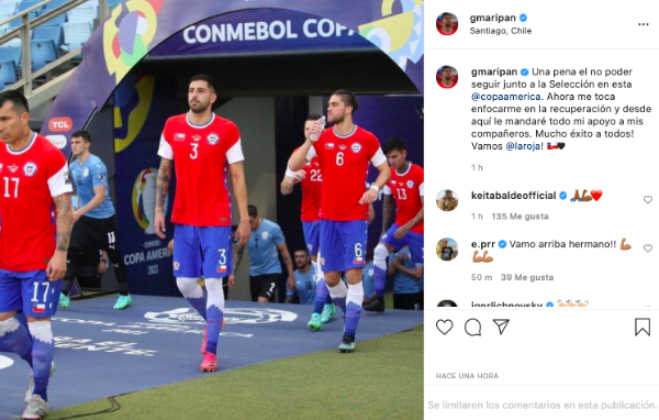 El mensaje de Maripán en Instagram