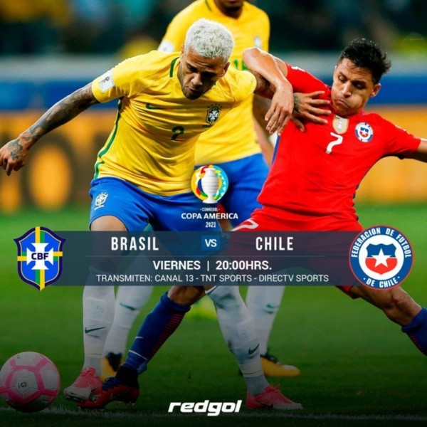 Chile buscará romper las estadísticas y derrotar a Brasil en cuartos de Copa América. (Imagen: Redgol)