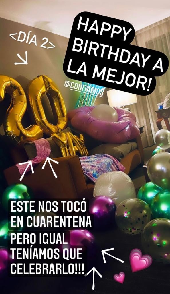 Las historias que Giuliana Sotela le dedicó al festejo de Constanza Ríos.(1)