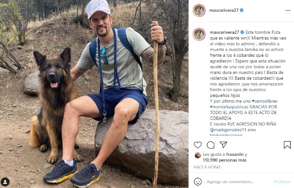 Una de las publicaciones de Maura Rivera tras la agresión sufrida junto a Mark González.