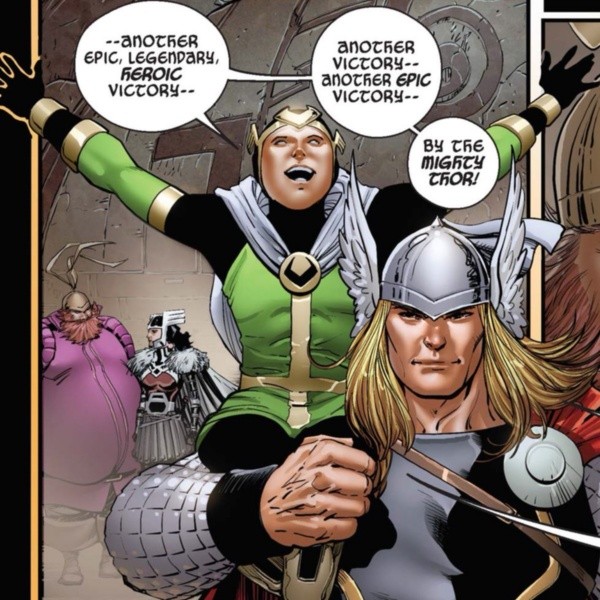Kid Loki junto a Thor en los cómics de Marvel.