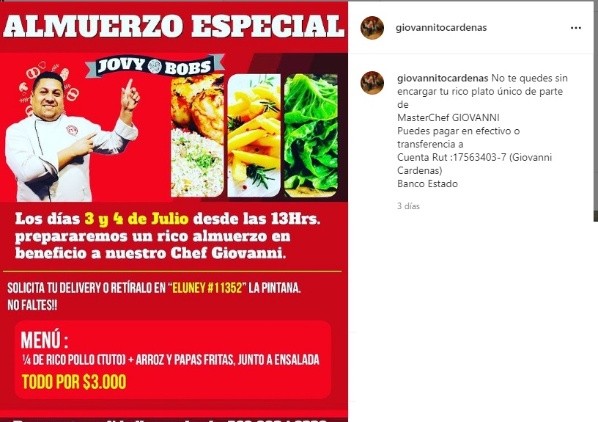 Giovanni Cárdenas en Instagram