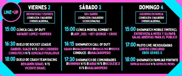 El line-up de la Gamer Weekend contempla diferentes actividades
