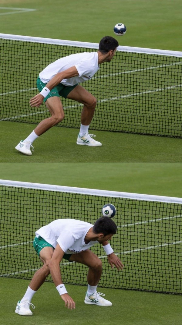 Djokovic mostró en sus redes sociales su talento para el fútbol. Foto: Instagram Djokernole.