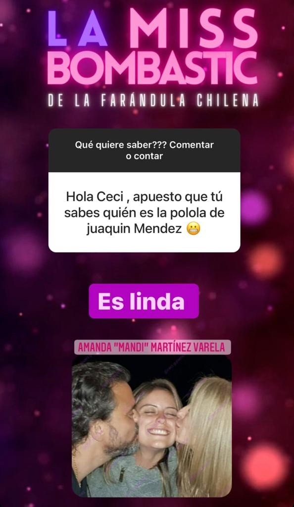 La publicación de Cecilia Gutiérrez con la identidad de la novia de Joaquín Méndez.