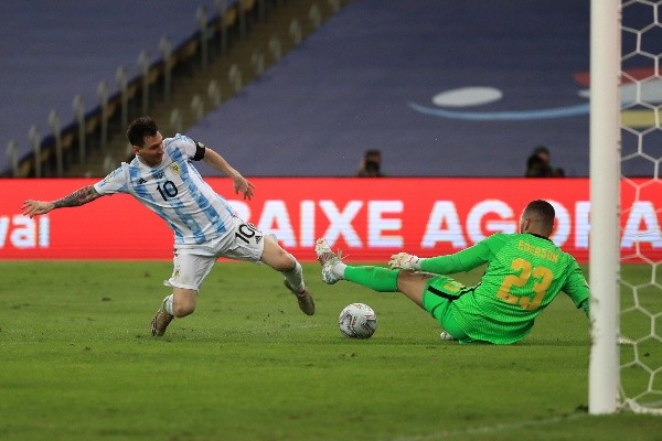 Messi pudo anotar en la final, pero falló en el último momento. Foto: Getty Images