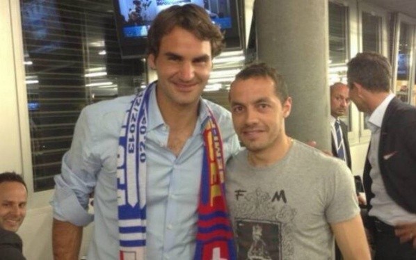 Marcelo Díaz también compartió con Roger Federer cuando estuvo en el Basilea