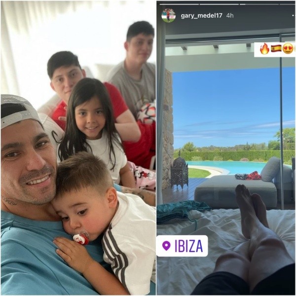 Gary Medel se fue a España, país de su señora, a relajarse con sus hijos durante unos días. Foto: Instagram
