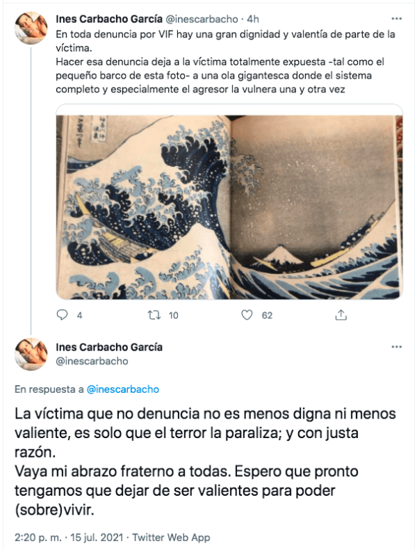 Las publicaciones en Twitter de la ex pareja de Luis Gnecco, Inés Carbacho.