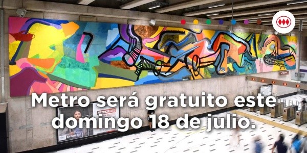 Este domingo el Metro de Santiago será gratis.     Foto: @metrodesantiago